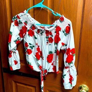 White Rose Off-the-Shoulder Blouse